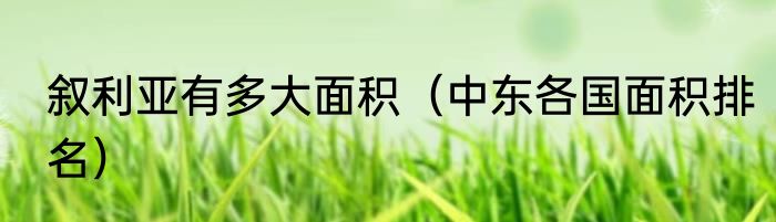 叙利亚有多大面积（中东各国面积排名）