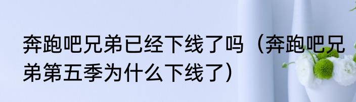 奔跑吧兄弟已经下线了吗（奔跑吧兄弟第五季为什么下线了）