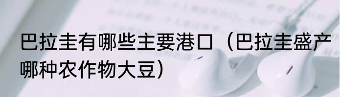 巴拉圭有哪些主要港口（巴拉圭盛产哪种农作物大豆）