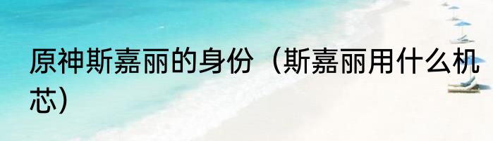 原神斯嘉丽的身份（斯嘉丽用什么机芯）