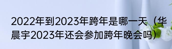 2022年到2023年跨年是哪一天（华晨宇2023年还会参加跨年晚会吗）