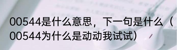 00544是什么意思，下一句是什么（00544为什么是动动我试试）