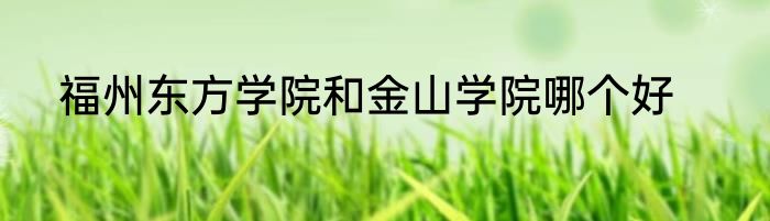 福州东方学院和金山学院哪个好