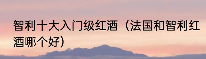 智利十大入门级红酒（法国和智利红酒哪个好）