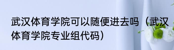 武汉体育学院可以随便进去吗（武汉体育学院专业组代码）