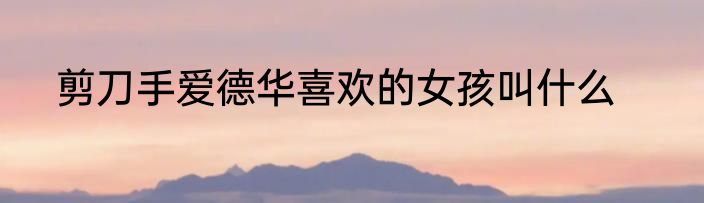 剪刀手爱德华喜欢的女孩叫什么