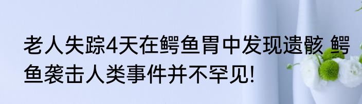 老人失踪4天在鳄鱼胃中发现遗骸 鳄鱼袭击人类事件并不罕见!