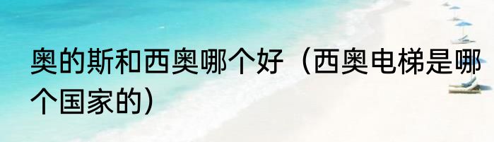 奥的斯和西奥哪个好（西奥电梯是哪个国家的）