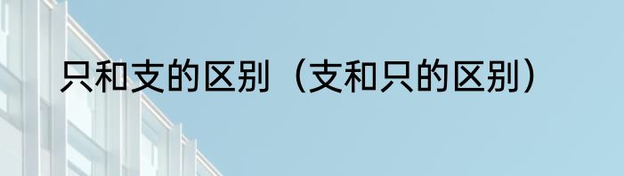 只和支的区别（支和只的区别）