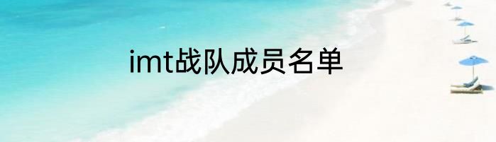 imt战队成员名单