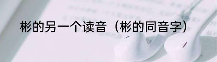 彬的另一个读音（彬的同音字）