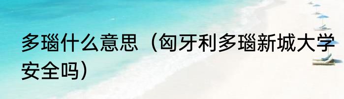 多瑙什么意思（匈牙利多瑙新城大学安全吗）