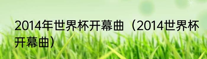 2014年世界杯开幕曲（2014世界杯开幕曲）