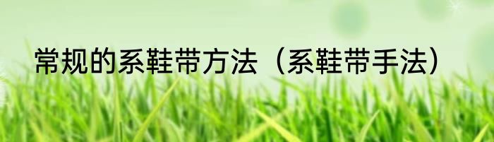 常规的系鞋带方法（系鞋带手法）