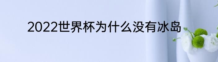 2022世界杯为什么没有冰岛