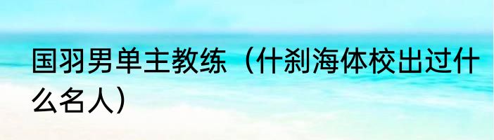 国羽男单主教练（什刹海体校出过什么名人）