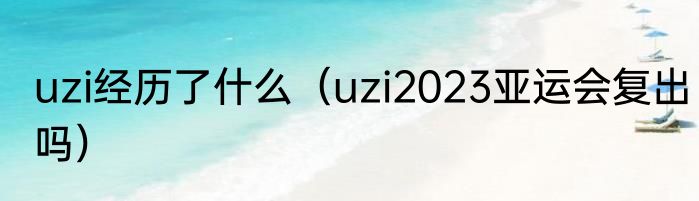 uzi经历了什么（uzi2023亚运会复出吗）
