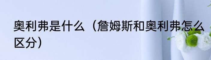 奥利弗是什么（詹姆斯和奥利弗怎么区分）