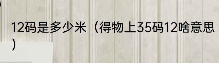 12码是多少米（得物上35码12啥意思）