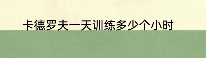 卡德罗夫一天训练多少个小时