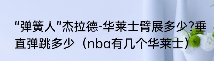 “弹簧人”杰拉德-华莱士臂展多少?垂直弹跳多少（nba有几个华莱士）