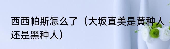 西西帕斯怎么了（大坂直美是黄种人还是黑种人）