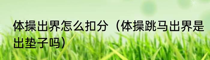 体操出界怎么扣分（体操跳马出界是出垫子吗）