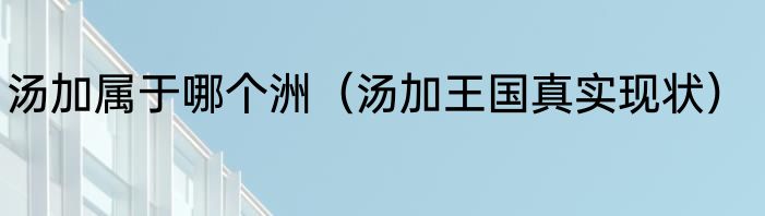 汤加属于哪个洲（汤加王国真实现状）