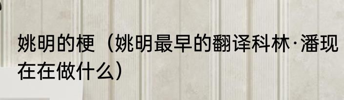 姚明的梗（姚明最早的翻译科林·潘现在在做什么）