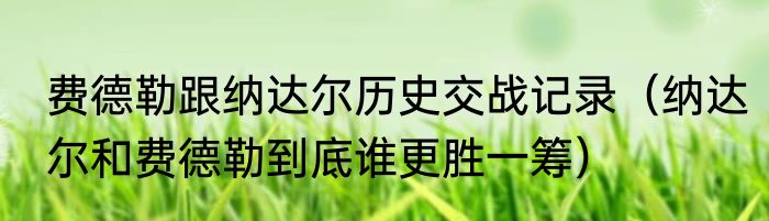 费德勒跟纳达尔历史交战记录（纳达尔和费德勒到底谁更胜一筹）