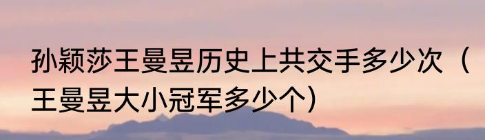 孙颖莎王曼昱历史上共交手多少次（王曼昱大小冠军多少个）
