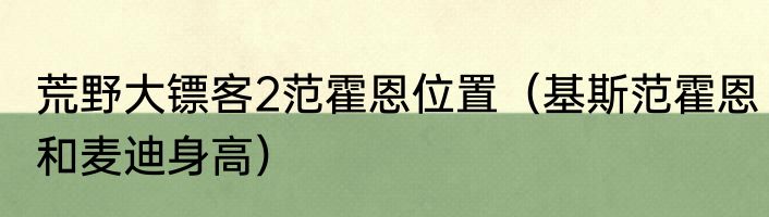 荒野大镖客2范霍恩位置（基斯范霍恩和麦迪身高）