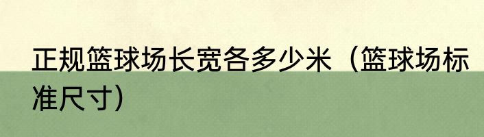 正规篮球场长宽各多少米（篮球场标准尺寸）