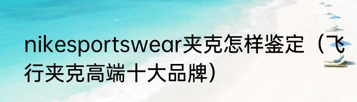 nikesportswear夹克怎样鉴定（飞行夹克高端十大品牌）
