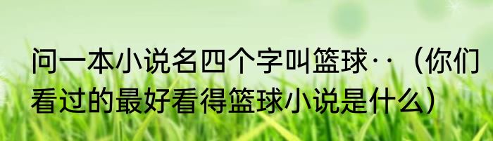 问一本小说名四个字叫篮球··（你们看过的最好看得篮球小说是什么）