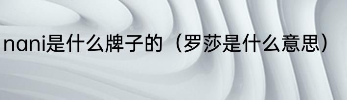 nani是什么牌子的（罗莎是什么意思）