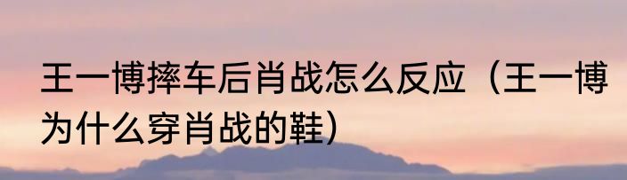 王一博摔车后肖战怎么反应（王一博为什么穿肖战的鞋）