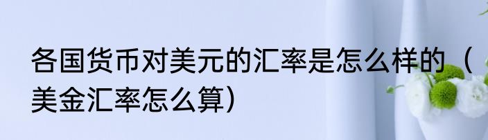 各国货币对美元的汇率是怎么样的（美金汇率怎么算）