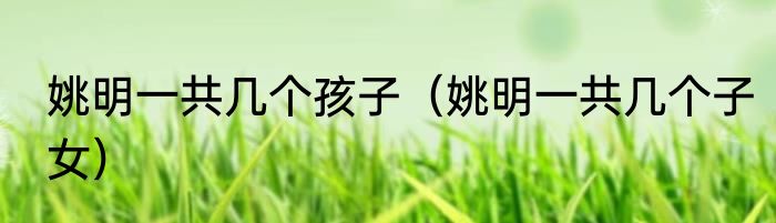 姚明一共几个孩子（姚明一共几个子女）