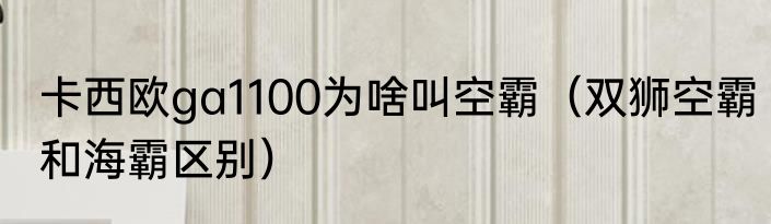 卡西欧ga1100为啥叫空霸（双狮空霸和海霸区别）