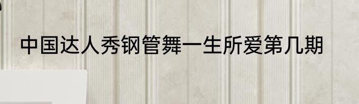 中国达人秀钢管舞一生所爱第几期