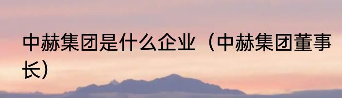 中赫集团是什么企业（中赫集团董事长）