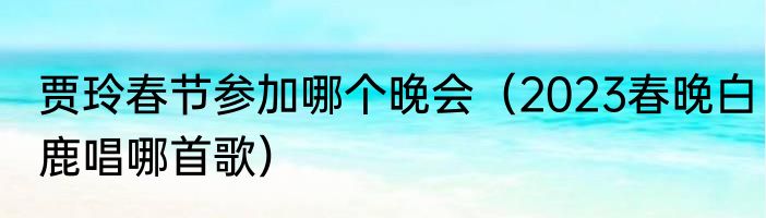 贾玲春节参加哪个晚会（2023春晚白鹿唱哪首歌）