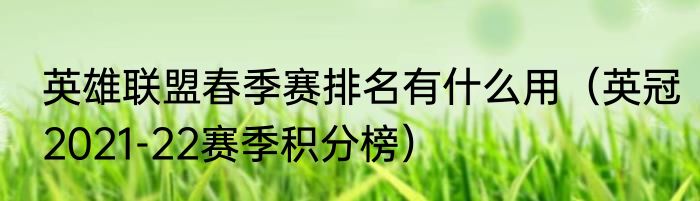 英雄联盟春季赛排名有什么用（英冠2021-22赛季积分榜）