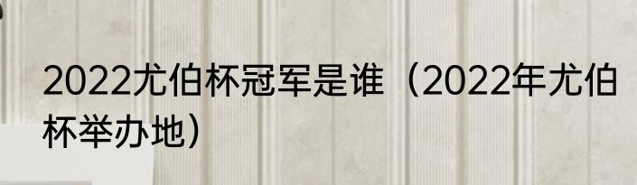 2022尤伯杯冠军是谁（2022年尤伯杯举办地）