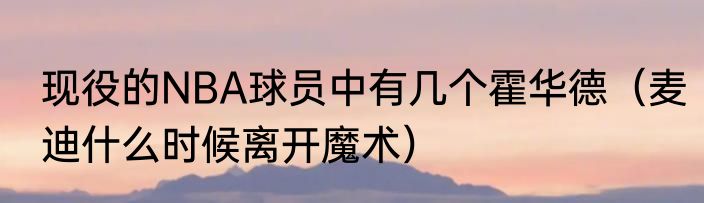 现役的NBA球员中有几个霍华德（麦迪什么时候离开魔术）