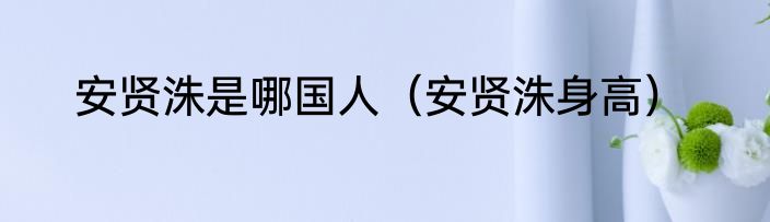 安贤洙是哪国人（安贤洙身高）