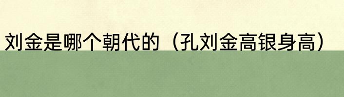 刘金是哪个朝代的（孔刘金高银身高）
