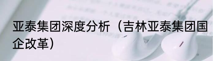 亚泰集团深度分析（吉林亚泰集团国企改革）