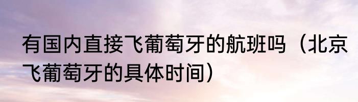 有国内直接飞葡萄牙的航班吗（北京飞葡萄牙的具体时间）